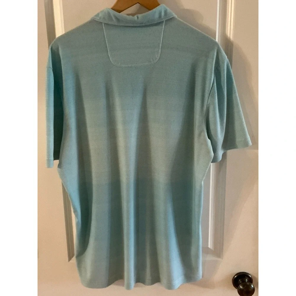 Tommy Bahama Mens Short Sleeve Polo – Light Green Cotton blend Casual Golf Shirt